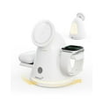 thumbnail image 1 of ZEEHOO 4-In-1 Wireless Charging Station Qi2 15W Mag-Safe Charger with 360° Rotating Base & Adjustable Brightness Night Light, for Iphone, Airpods, Iwatch, for Samsung & Galaxy Watch with 30W Adapter, 1 of 9