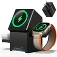 thumbnail image 1 of ZEEHOO 3-in-1 Qi2 Certified Wireless Charging Station for iPhone, Apple Watch & AirPods, 15W Fast Charger, with 30w Adapter, Black, 1 of 8