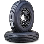 ZEEMAX Trailer Tire Wheel Assembly ST225/90D16 10-Ply E 123L 8 Lug on 6.5" PCD Black Mod Rim ,SET 2
