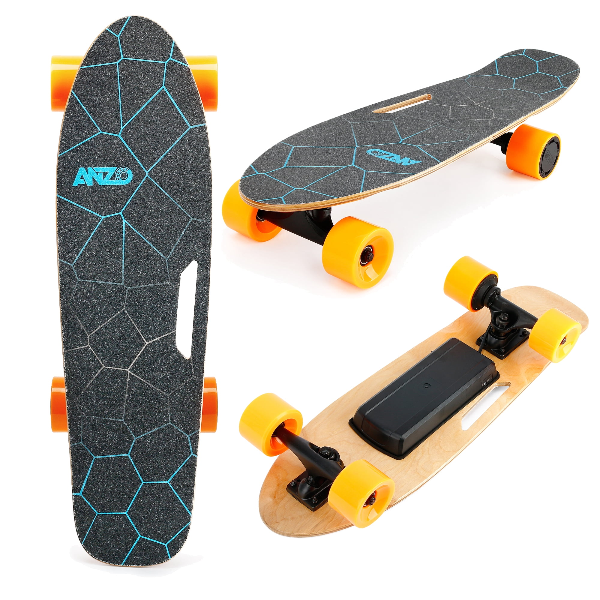 ZEFA 350W Small Electric Skateboard with Remote Control, Max 10 mph, 7 Layers Maple, Load up to 100kg, for Adult Teens  and Kids