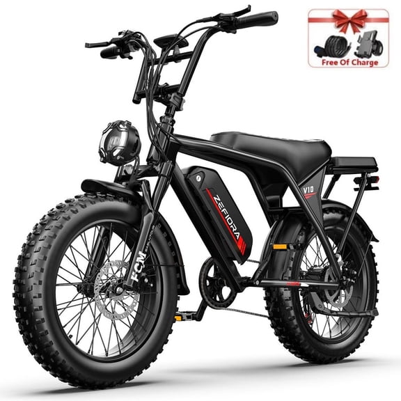 ZEFIORA 20" Fat Tire Electric Bike for Adults - 1500W Peak Motor, 48V 15 Ah Battery, 7-Speed, Dual Disc Brakes, Ebike for Off-Road & Daily Commute, UL2849