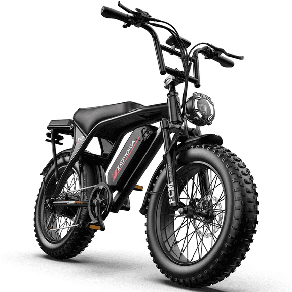 ZEFIORA 20" Fat Tire Electric Bike for Adults - 740W Peak Motor, 48V 15 Ah Battery, 7-Speed, Dual Disc Brakes, Ebike for Off-Road & Daily Commute, UL2849