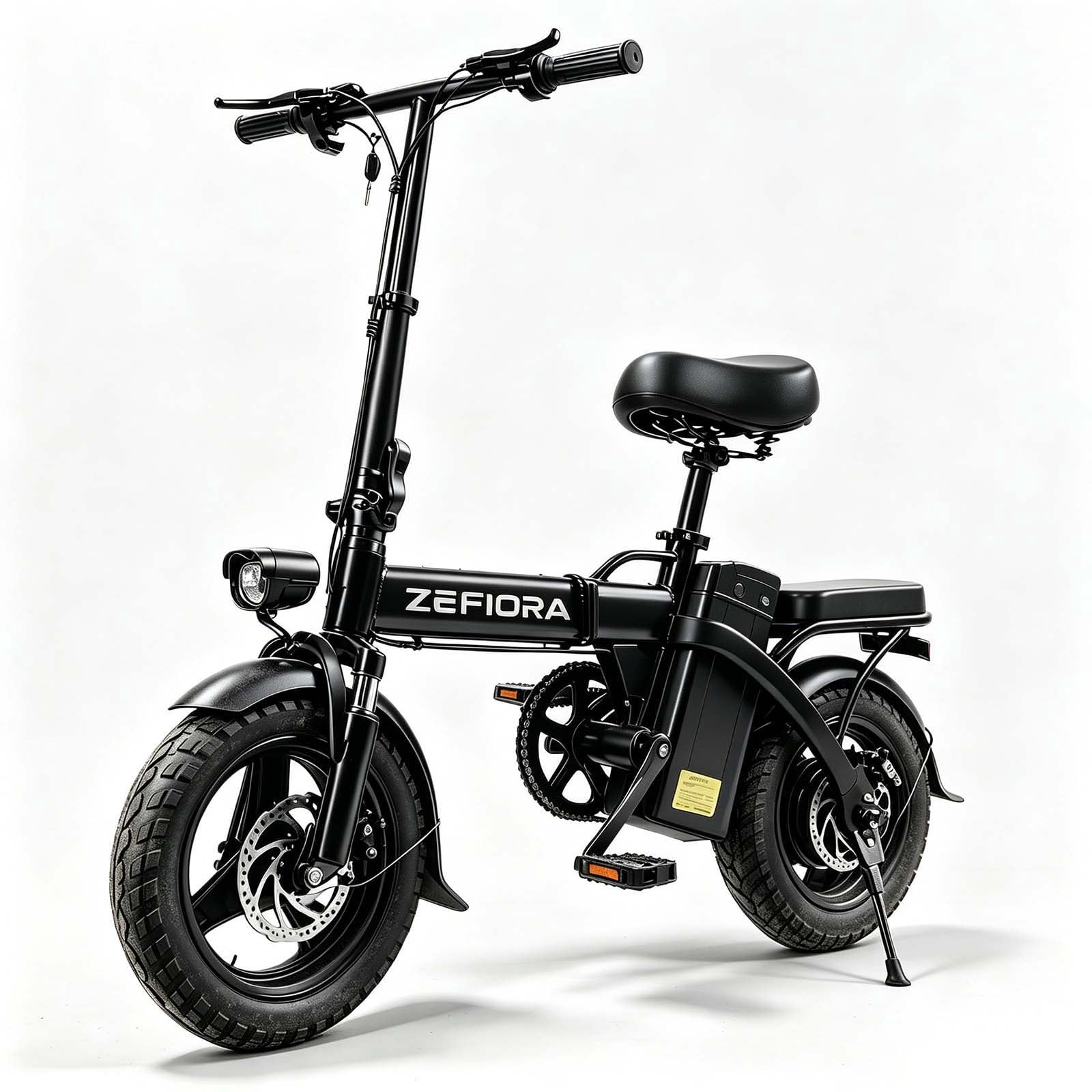 Folding Electric Bike for Adults, 14'' Mini Ebike, 48V 10Ah Removable Battery, Two Seats City Commuter Electric Bicycle, UL2849