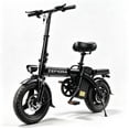 thumbnail image 1 of Folding Electric Bike for Adults, 14'' Mini Ebike, 48V 10Ah Removable Battery, Two Seats City Commuter Electric Bicycle, UL2849, 1 of 6