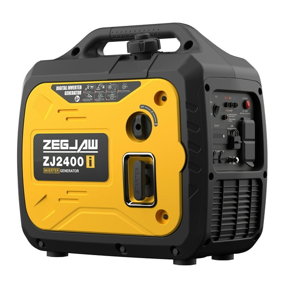 ZEGJAW 2400-Watt Portable Inverter Generator, EPA Compliant, CO-Sensor, Eco-Mode Feature, Lightweight & Quiet Gas Powered Generators for Home Use