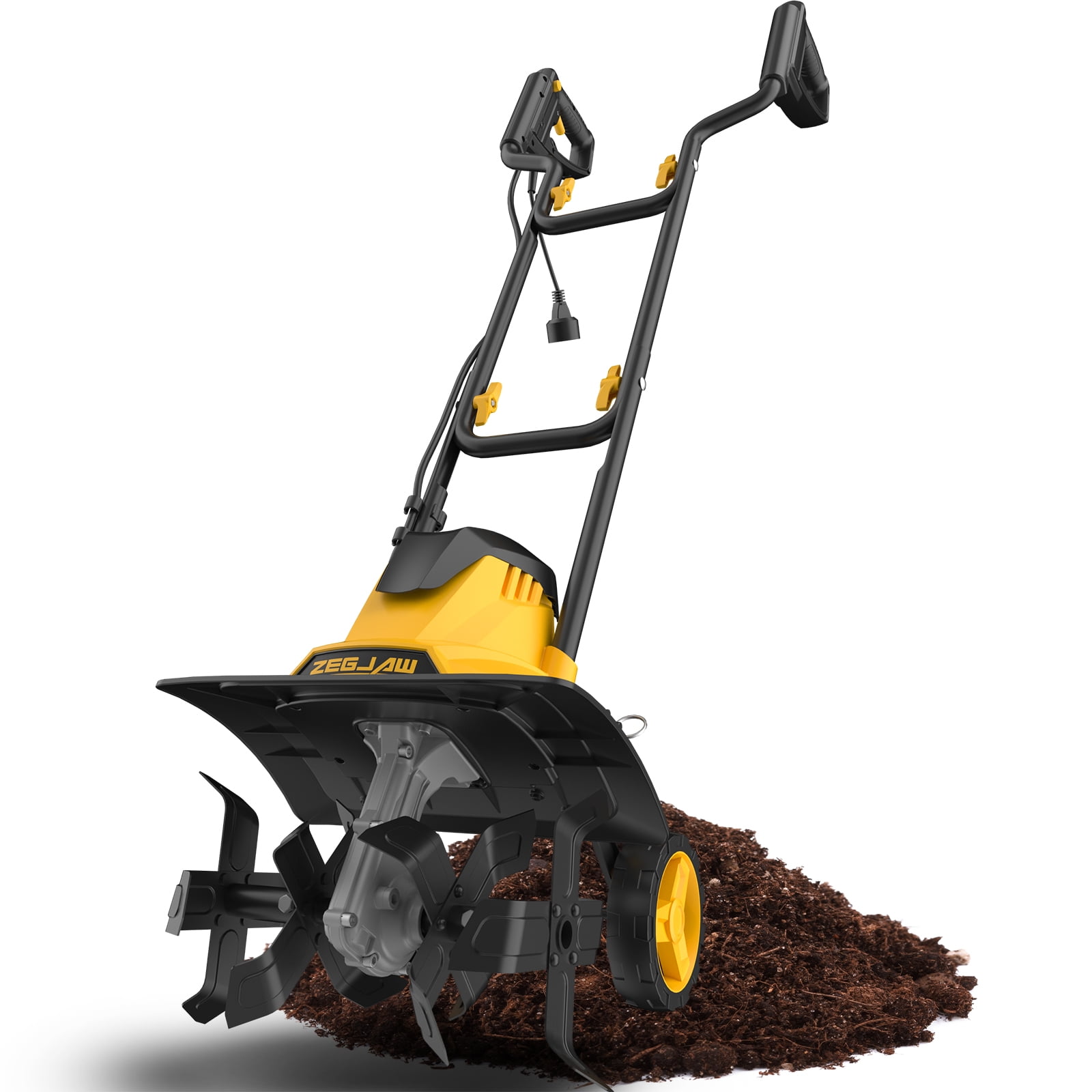 ZEGJAW 14 Inch Electric Tiller Cultivator Corded, 12 Amp Tiller for Gardening, Garden Rototiller for Soil Digging with Adjustable Wheels