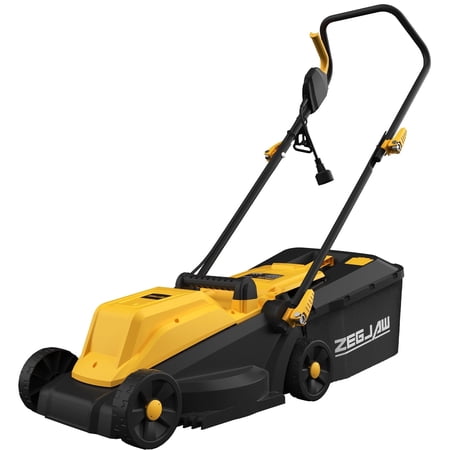 ZEGJAW Electric Lawn Mower Corded, 13 Inch 11-Amp Lawn Mowers with 8 Gallon Collection Bag, 3-Position Cutting Height Adjustment for Lawn Care