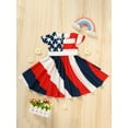 thumbnail image 1 of ZEHJUHAN Girls' 4th of July Twirl Dress Red White and Blue Stars & Stripes Short Sleeve Patriotic Independence Day Dress, 1 of 8