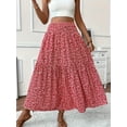 thumbnail image 1 of ZEHJUHAN Women's Floral Print Boho Maxi Skirt, High Waist Pleated A-Line Long Skirt for Spring Summer, 1 of 6