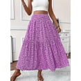 thumbnail image 1 of ZEHJUHAN Women's Floral Print Boho Maxi Skirt, High Waist Pleated A-Line Long Skirt for Spring Summer, 1 of 6