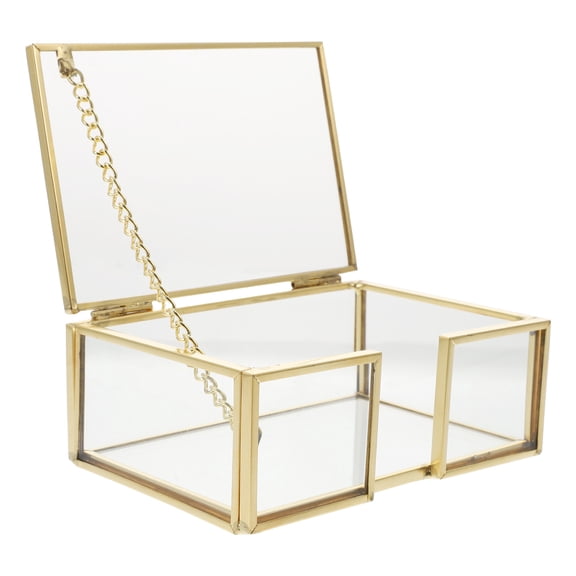 ZEHUANYU 1 Pc Durable Concise Copper Metal Storage Box for Business ID Picture (Transparent)