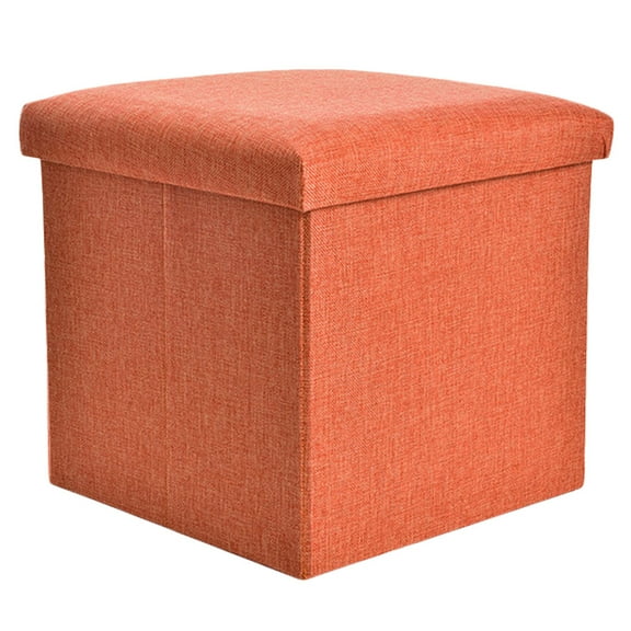 ZEHUANYU 1Pc Storage Stool Household Stool Foldable Stool with Cover Practical Stool Orange