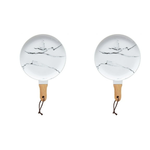 ZEHUANYU 2pcs Ceramic Serving Pizza Charcuterie Board Round Cutting Board Pizza Tray with Handle