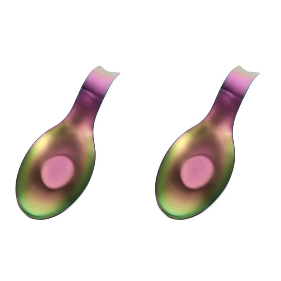ZEHUANYU 2pcs Delicate Spoon Rest Metal Spoon Holder Household Scoop Holder Kitchen Accessory