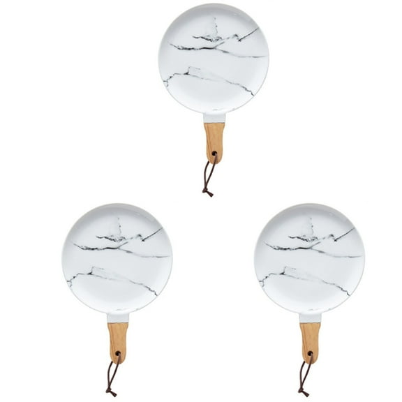 ZEHUANYU 3pcs Ceramic Serving Pizza Charcuterie Board Round Cutting Board Pizza Tray with Handle