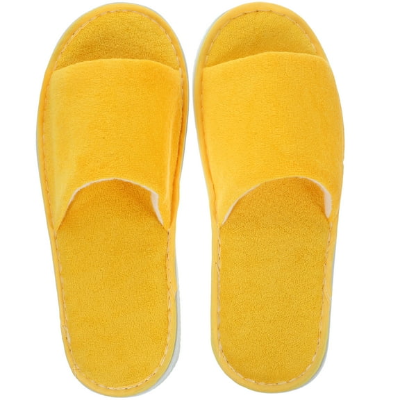 ZEHUANYU 4 Pairs of Disposable Slippers Portable Slippers for Travel Hotel for Women (Yellow)