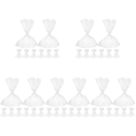 ZEHUANYU 50 Sets Cake Cellophane Bag Clear Cake Bag With Tray Paper Cake Tray and Cellophane Bag