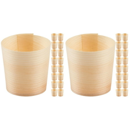 ZEHUANYU 60 Pcs Wooden Water Cups Disposable Wooden Cups Iced Coffee Cups Practical Water Cups