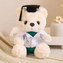 ZEIDO Graduation Bear Class of 2025 Personalized Graduation Gifts with Text, Name or Date, White Teddy Bear Stuffed Animal for Her 2025 High School College Kindergarten Graduation Gifts A