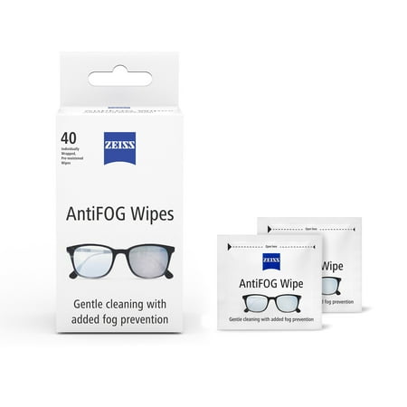 ZEISS Gentle and Thorough Cleaning Anti Fog Lens Cleaning Wipes for Eyeglass, 40 Count