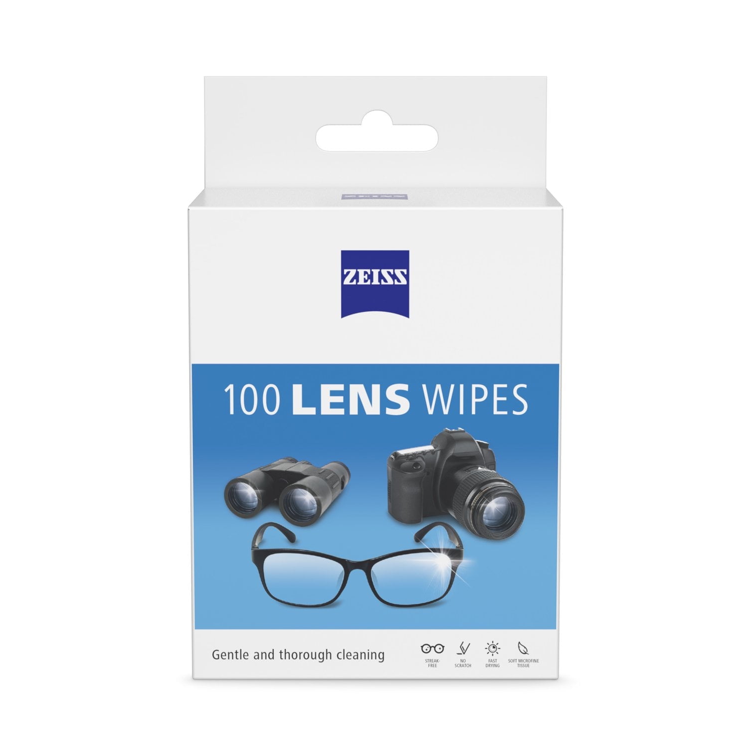 ZEISS Gentle and Thorough Cleaning Eyeglass Lens Cleaner Wipes, 100 Count