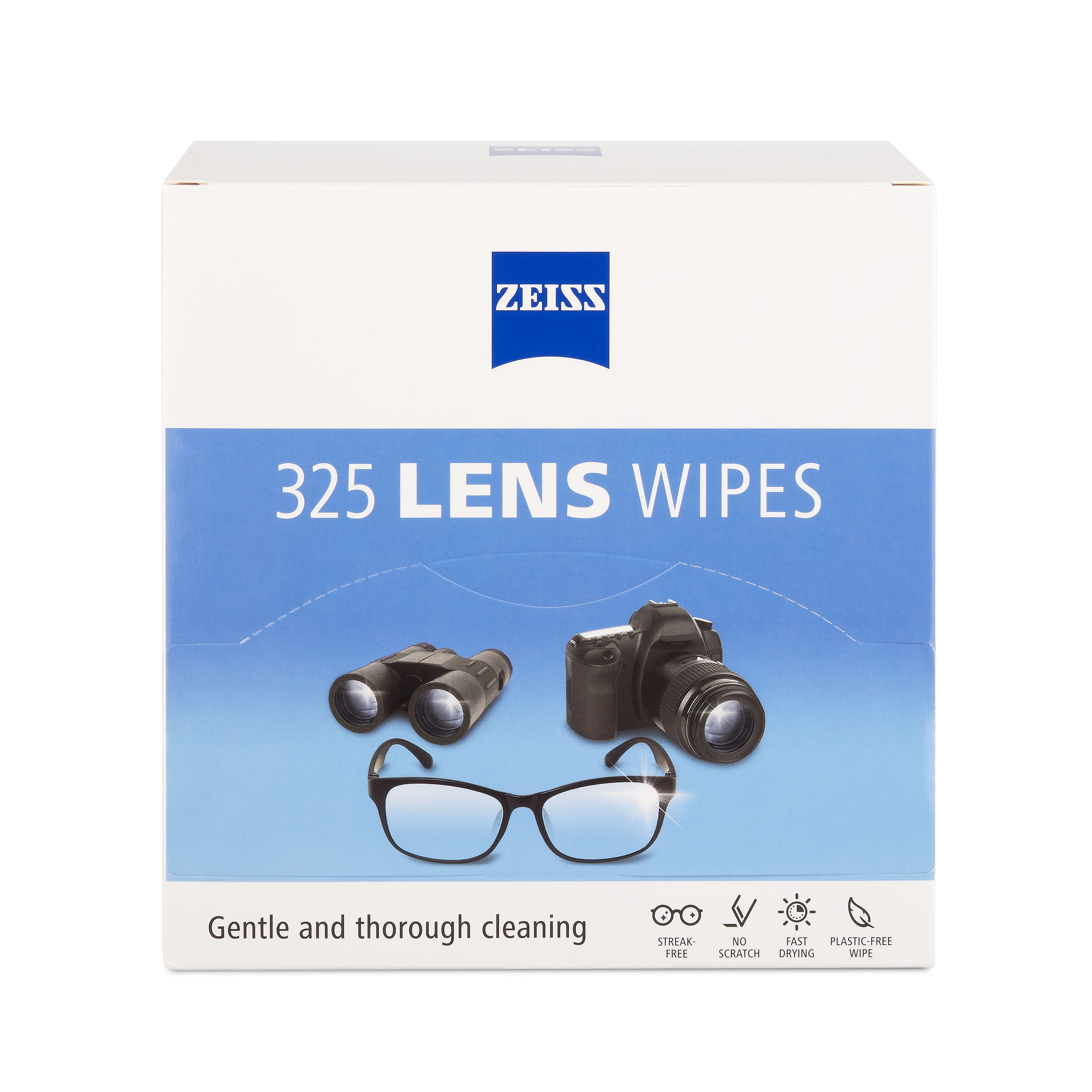 ZEISS Gentle and Thorough Cleaning Eyeglass Lens Cleaning Wipes, 325 Count Lens Wipes