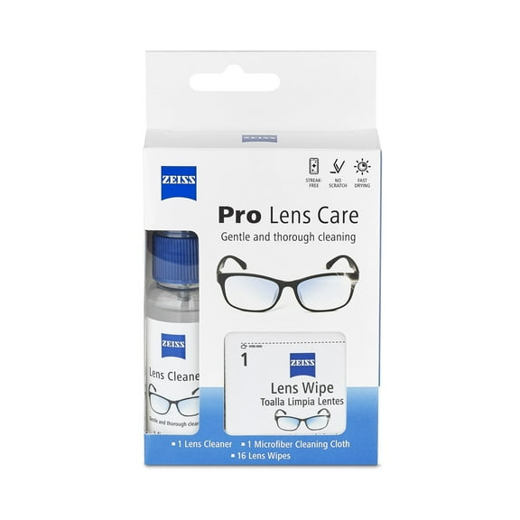 ZEISS Pro Lens Care Kit, Eyeglass Cleaner 1 oz and Eye Glass Lens Cleaning Wipes 16 Count