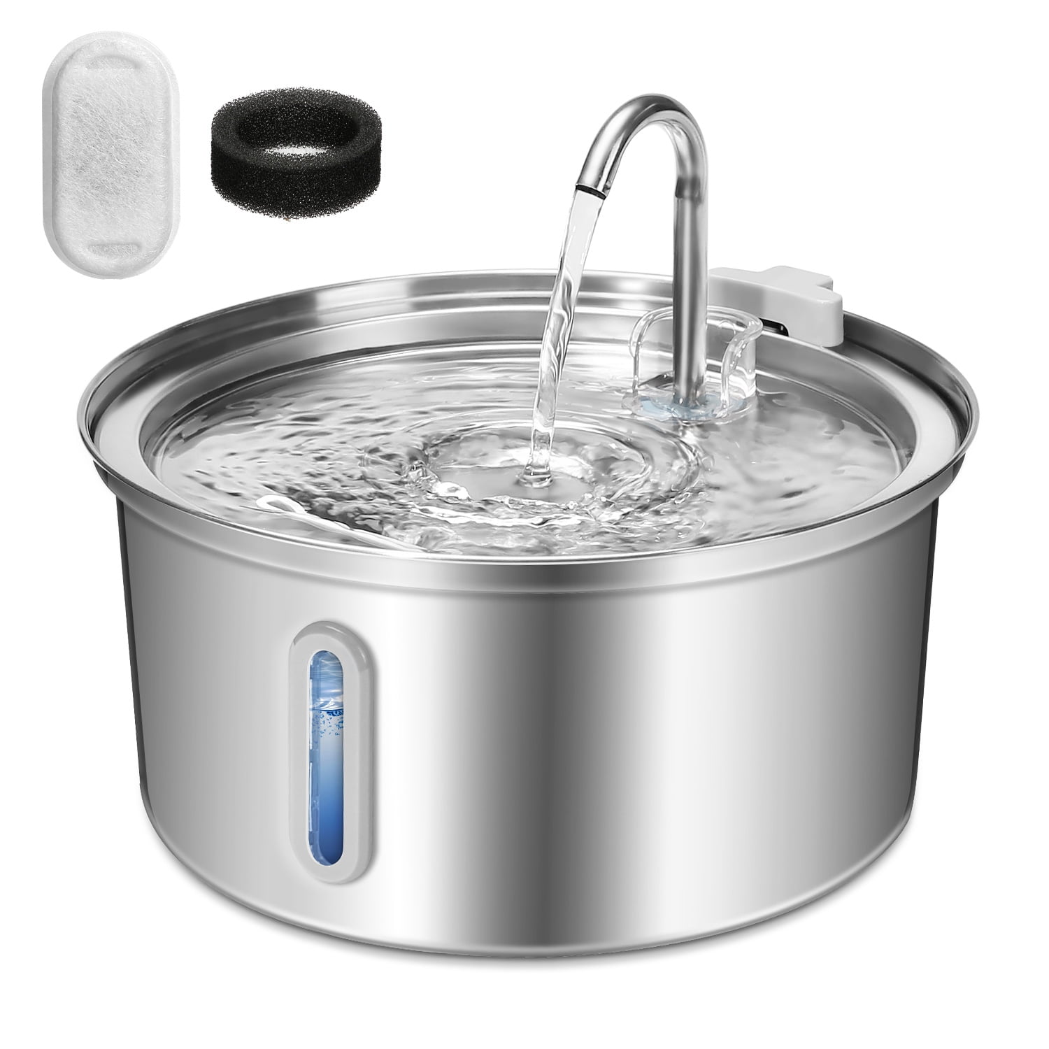 ZEKIRY Indoor Metal Cat Water Fountain, Stainless Steel ZEKIRY Indoor Metal Cat Water Fountain, Stainless Steel