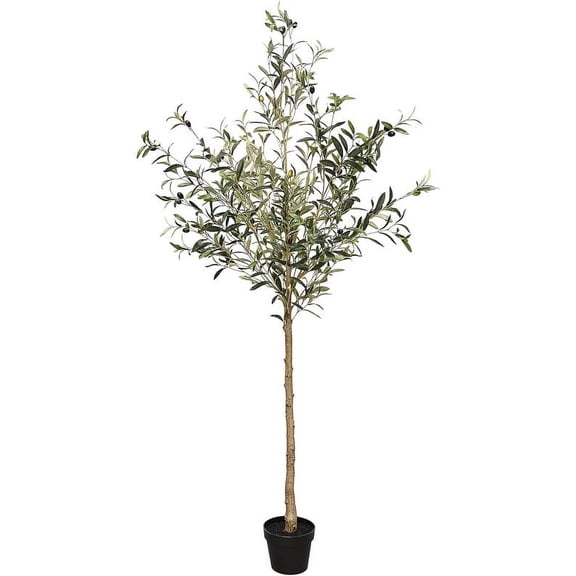 ZEKOO Fake Olive Tree Artificial Plants Tree Indoor Faux Tree with Realistic Fruits for Home Office-6 FT