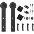 thumbnail image 1 of ZEKOO Sliding Barn Door Hanger Black Steel Rollers (I-Style), 1 of 4