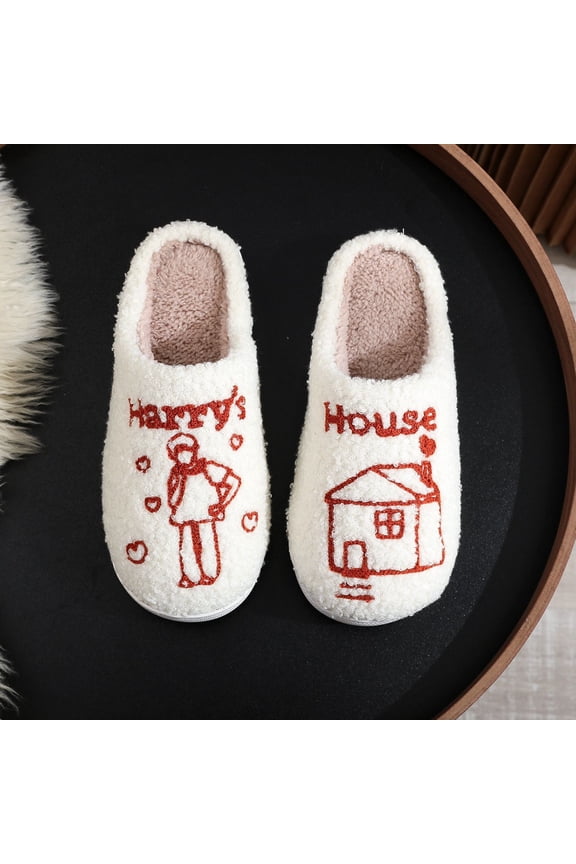 Halloween Pumpkin Ghost Cotton Slippers for Couples - Warm, Thick-Sole, Anti-Slip Indoor Winter House Shoes for Men & Women