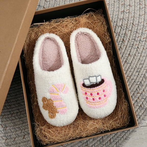 ZELAND Halloween Pumpkin Ghost Warm Winter Cotton Slippers for Couples - Thick Sole, Anti-Slip Indoor House Shoes for Men & Women