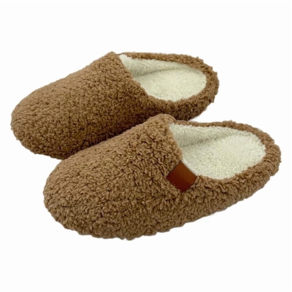 ZELAND Unisex Fuzzy Open-Toe House Slippers - Anti-Slip PVC Sole Indoor/Outdoor Warm Slides