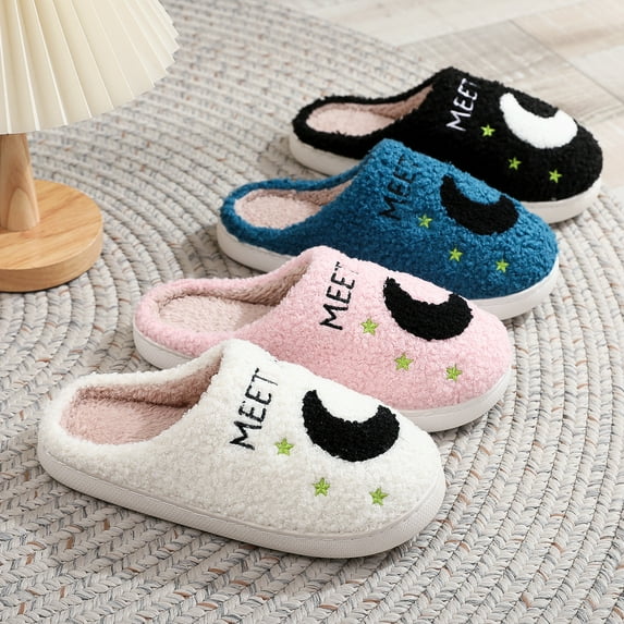 ZELAND Unisex Halloween Pumpkin Ghost Warm Winter Cotton Slippers - Couple's Thick Sole, Anti-Slip Indoor House Shoes