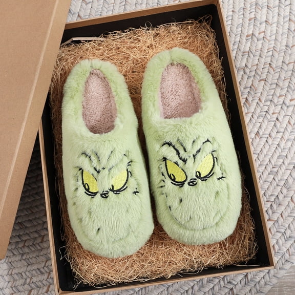 ZELAND Unisex Halloween Pumpkin Ghost Warm Winter Cotton Slippers for Couples - Thick Sole, Anti-Slip, Indoor House Shoes
