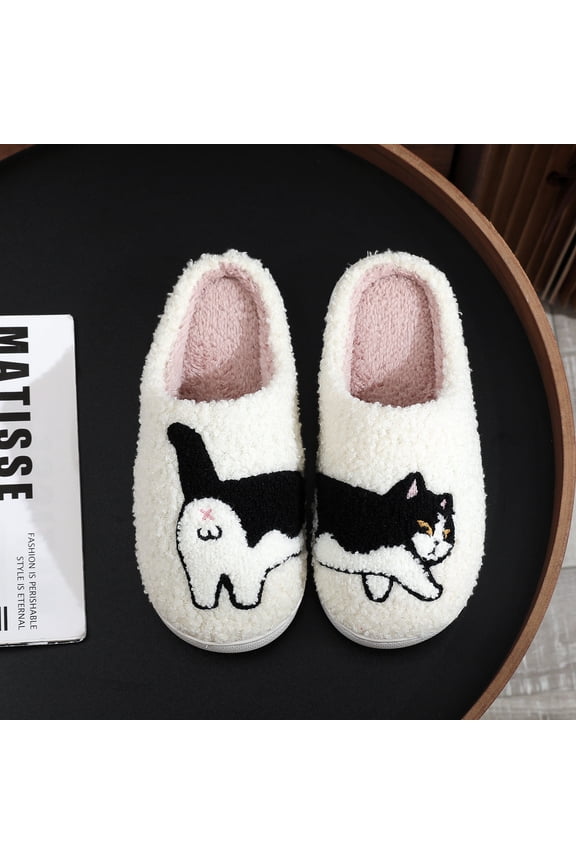 Unisex Halloween Pumpkin Ghost Warm Winter House Slippers - Couple's Cozy, Thick-Sole Cotton Slides for Men & Women