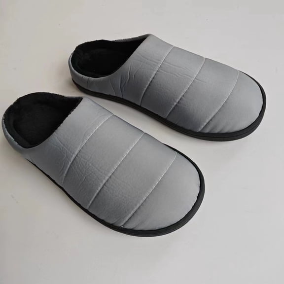 ZELAND Unisex Quilted Puffer Slippers - Waterproof Cloth Upper, Memory Foam Insole, Anti-Slip Indoor/Outdoor House Shoes