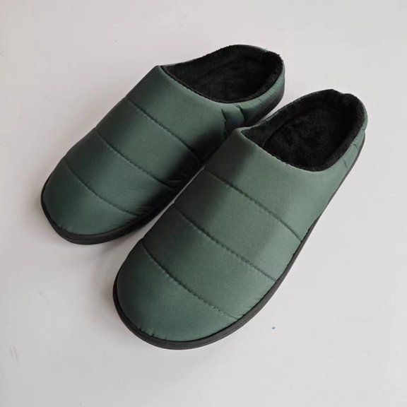 ZELAND Unisex Quilted Puffer Slippers - Waterproof Cloth Upper, Memory Foam Insole, Anti-Slip Indoor/Outdoor House Shoes