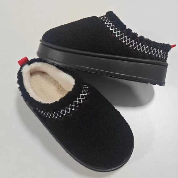 ZELAND Unisex Thick-Sole Winter Snow Boots - Casual Slip-On Suede-Look Fur-Lined Warm Cotton Shoes