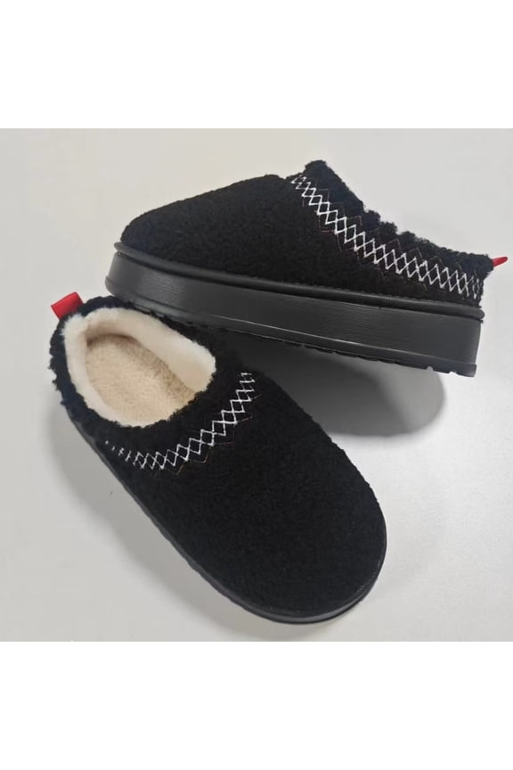 Unisex Thick-Sole Winter Snow Boots - Casual Slip-On Suede-Look Fur-Lined Warm Cotton Shoes