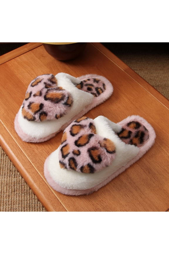 Women's Cute Heart Plush Slippers - Cozy Winter Warm Faux Fur House Shoes, Soft Fuzzy Closed Toe Bedroom Mules, Flat Comfortable Anti-Slip Indoor Slides, Romantic Aesthetic Gift for Her