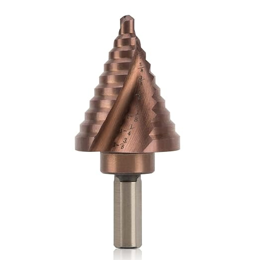 3PCS Step Drill Bit For Metal, Spiral Flute Unibit Step Dril