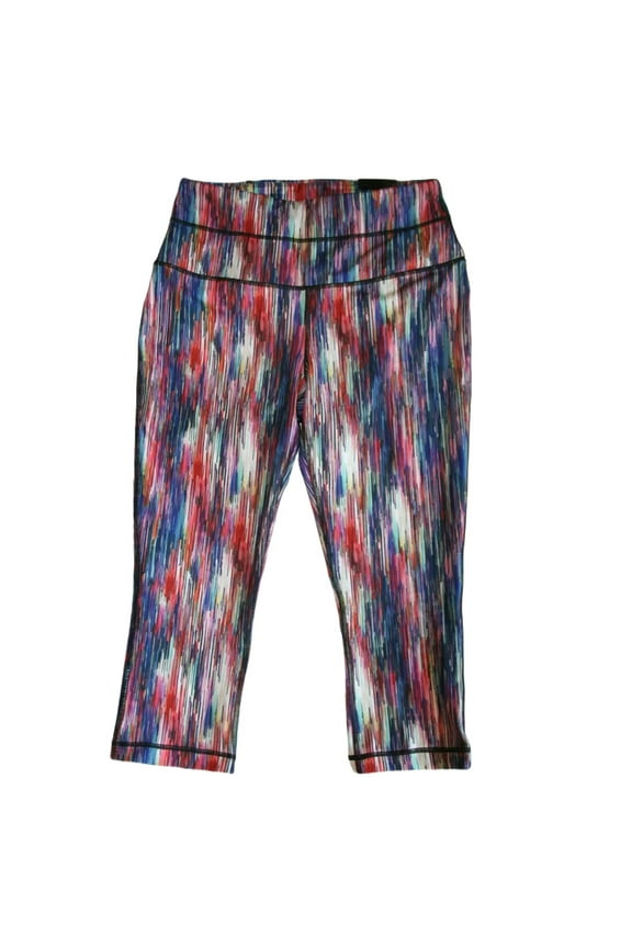 Velocity Medium Impact High Waist Junior Womens' Striped Capri Leggings Size Medium