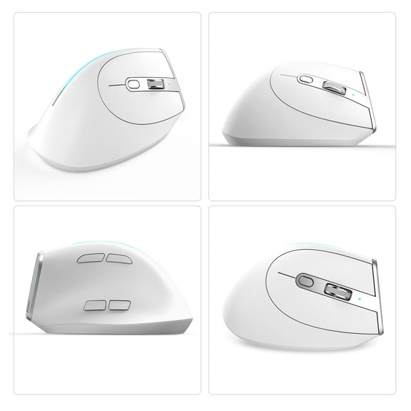 ZELOTES F-36 Wireless Vertical 2.4G Mouse Full Color Light 8 Key Programming Five Movement Speed Game Mouse Built-in 730mah Lithium Battery White