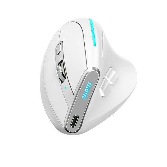 ZELOTES Master F-36 Wireless Vertical 2.4G Bluetooth Mouse RGB Programming 4800DPI Gaming Mouse