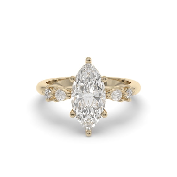 ZELSU JEWELS 1.50 CT Marquise Cut Lab Grown Diamond Engagement Ring in ...
