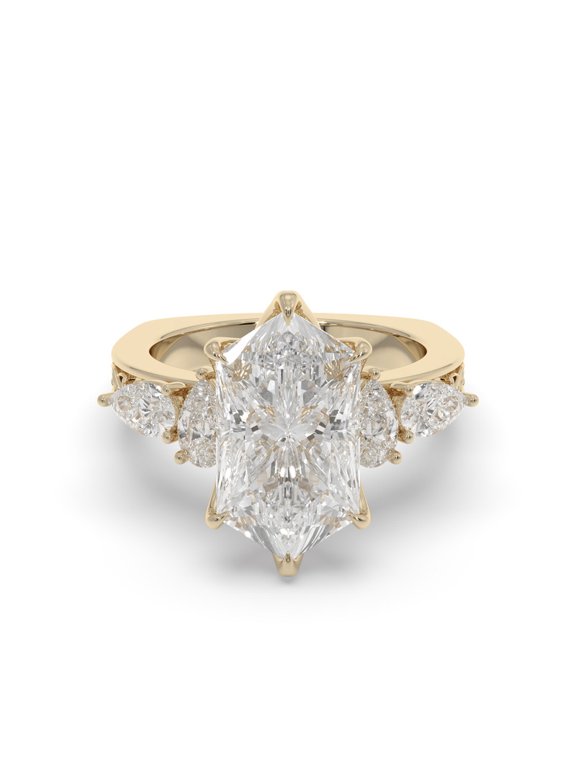 3.00 CT Dutch Marquise Cut Lab Grown Diamond Euro Shank Engagement Ring in Yellow Gold