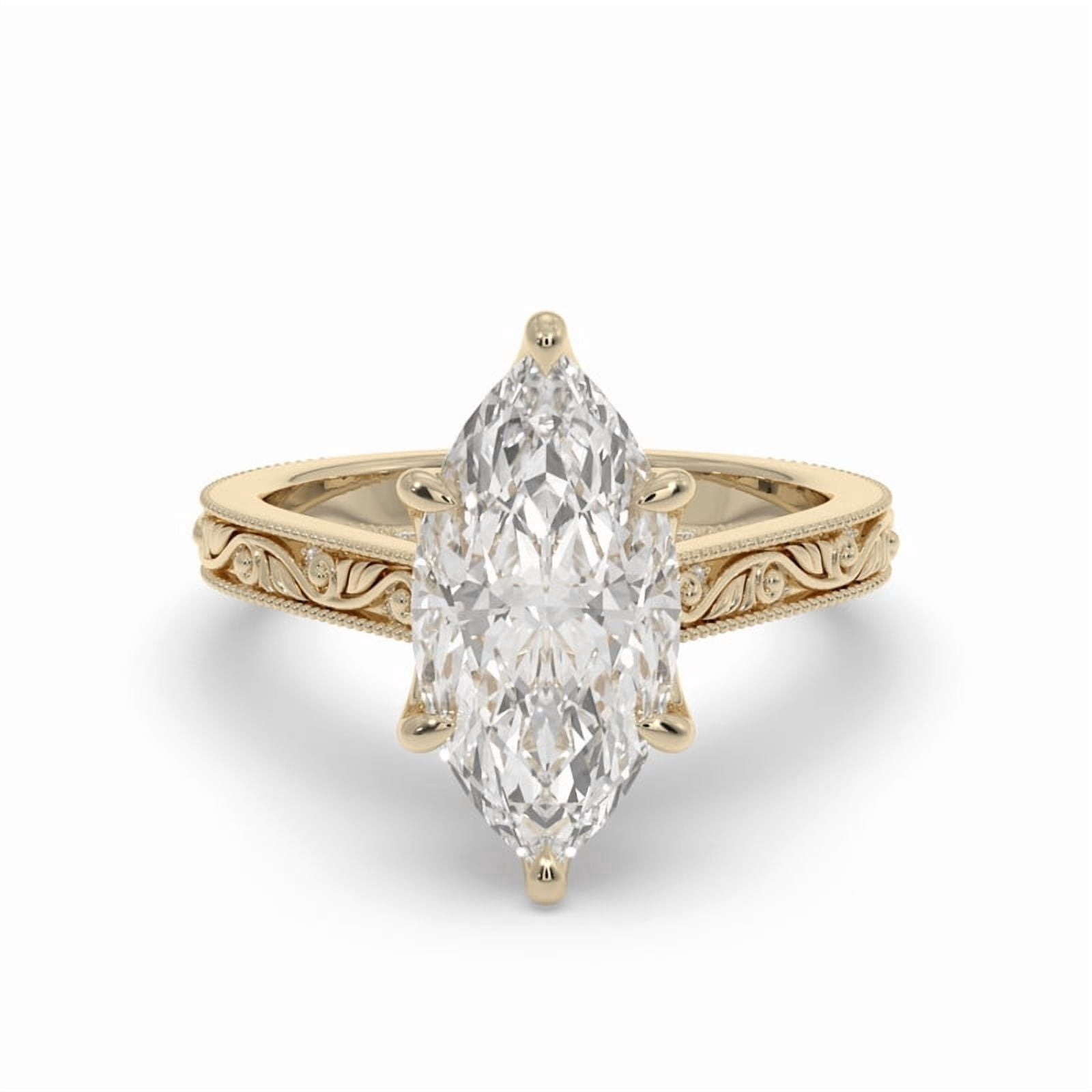 ZELSU JEWELS 3.00 CT Marquise Cut Lab Grown Diamond Cathedral ...