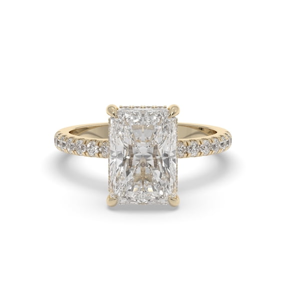 Radient Yellow ZELSU JEWELS 3.00 CT Radiant Lab Grown Diamond Engagement Ring with ...