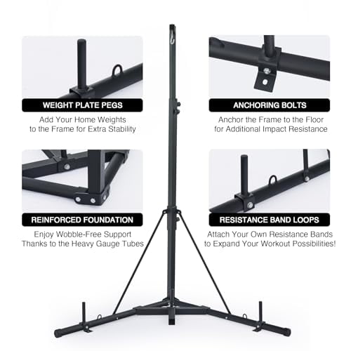 ZELUS Heavy Duty Punching Bag Stand, Height Adjustable Boxing Bag Stand